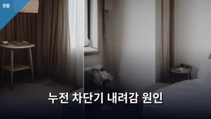 누전 차단기 내려감 원인, 우리 집 전기 문제 자가 진단법 완벽 정리
