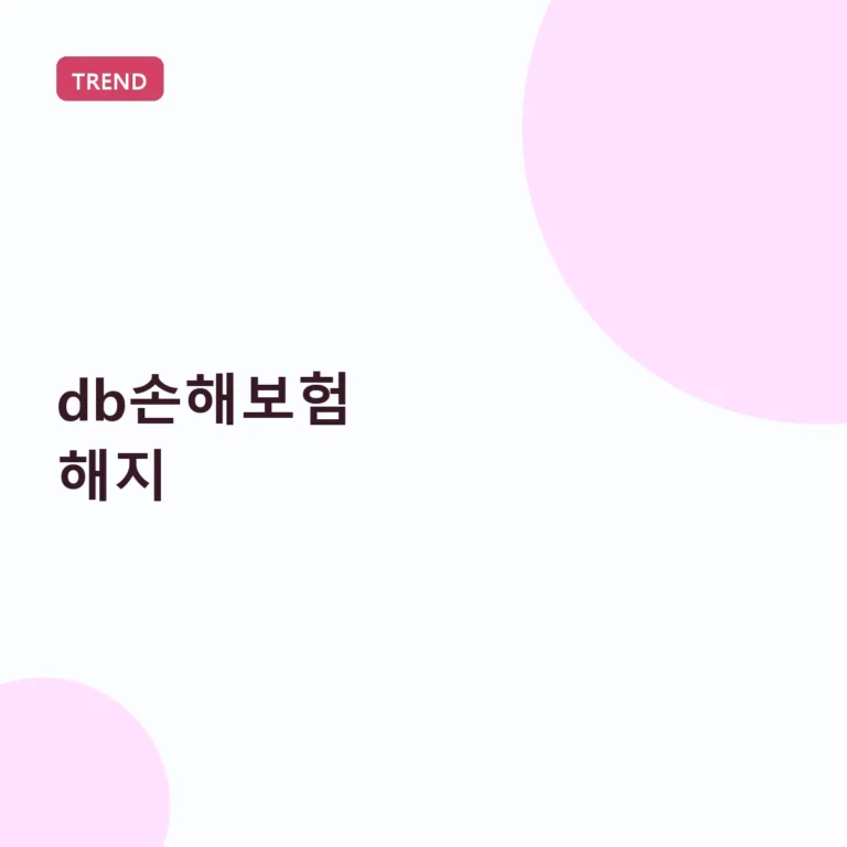 DB손해보험 해지 방법과 해지환급금 주의사항 정리