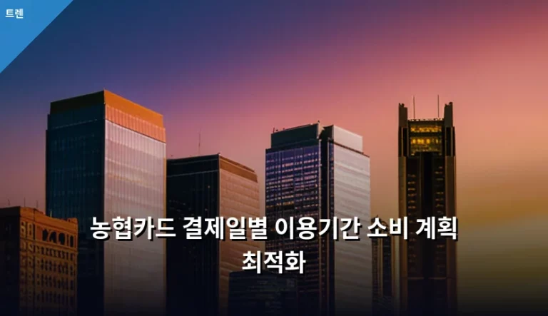 농협카드 결제일별 이용기간 소비 계획 최적화 가이드